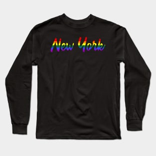 New York Gay Pride LGBT Rainbow Flag Long Sleeve T-Shirt